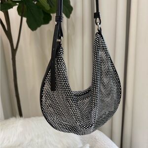 Zara Black and Silver Studded Shoulder Bag